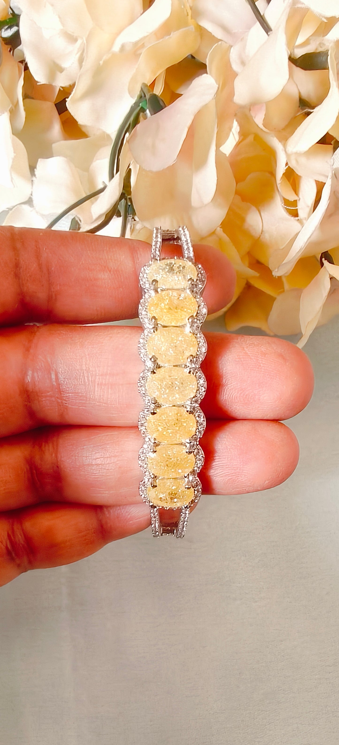 Butter Yellow American Diamond Bracelet