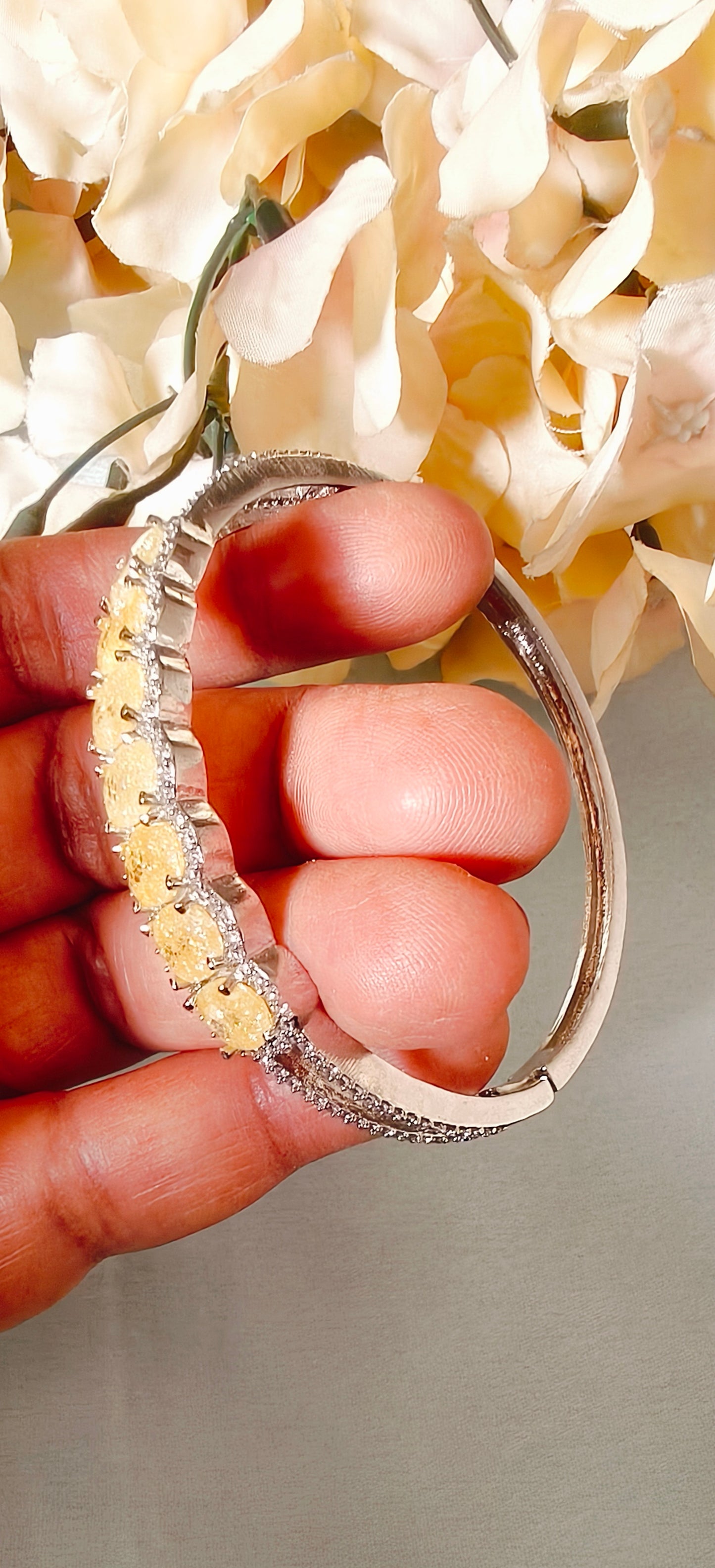 Butter Yellow American Diamond Bracelet