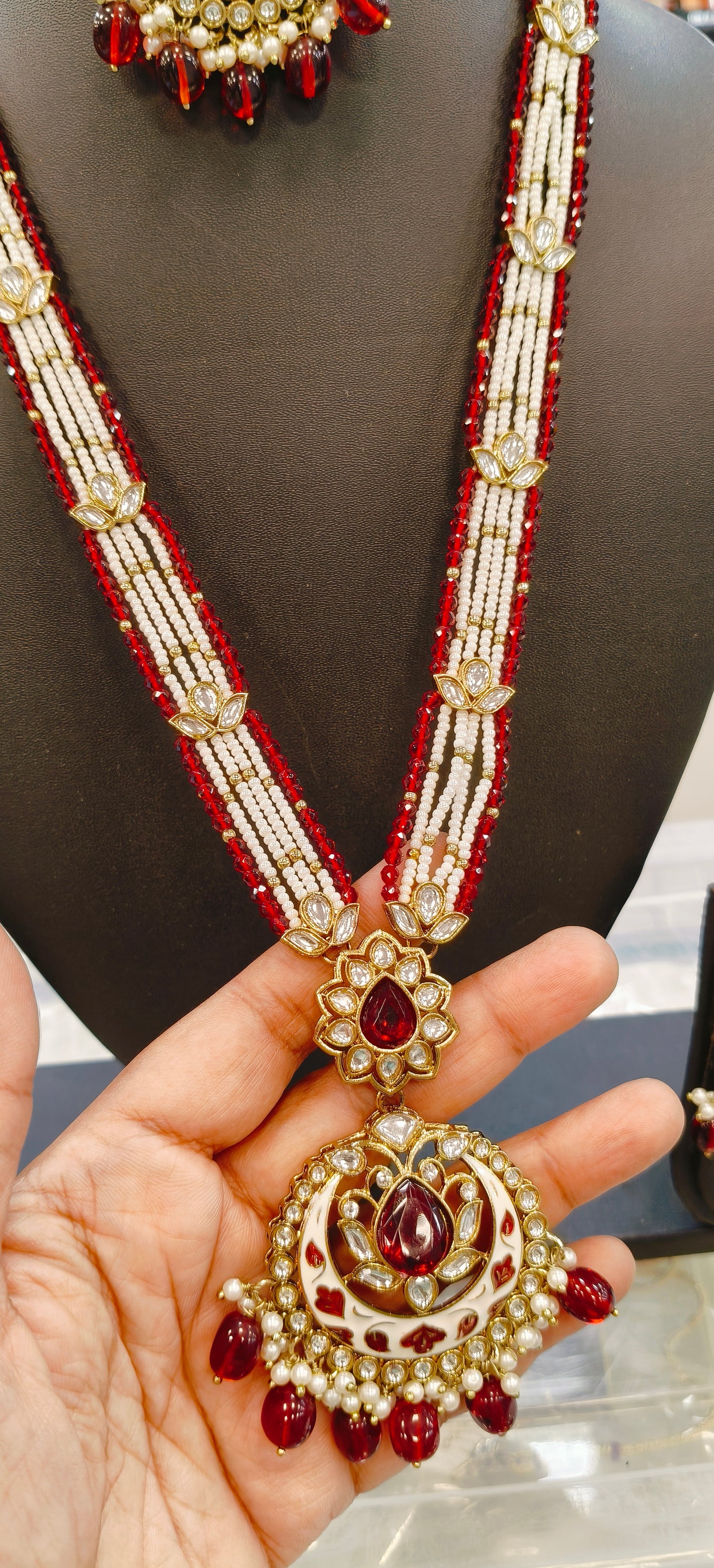 Long Meenakari Kundan Necklace