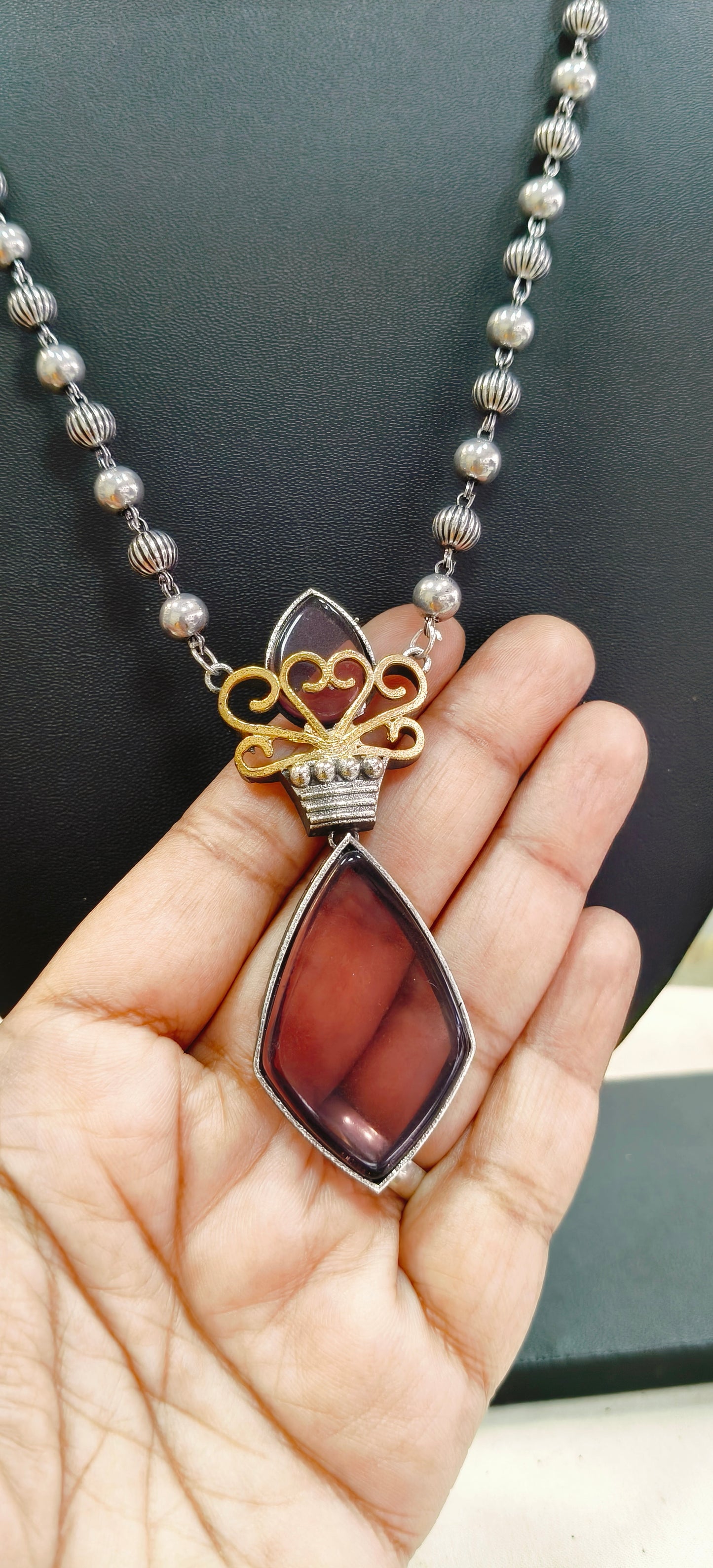Long German Silver Necklace
