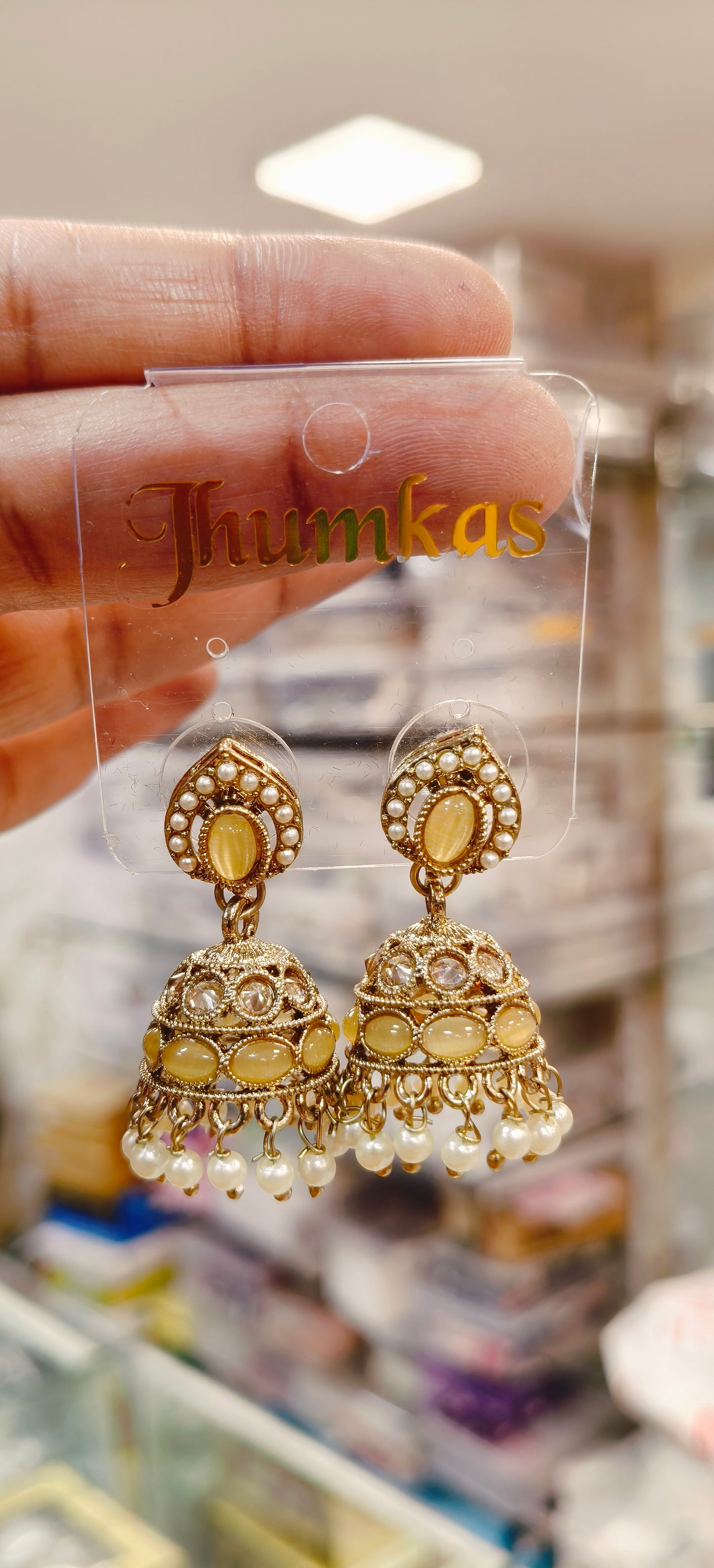 Short Yellow Earrings