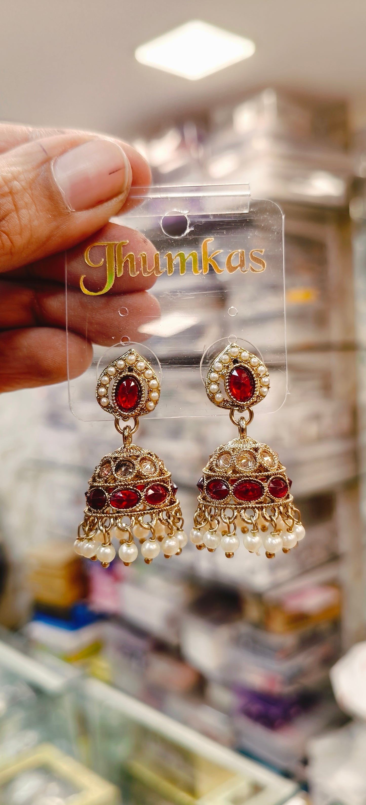 Short Red Earrings
