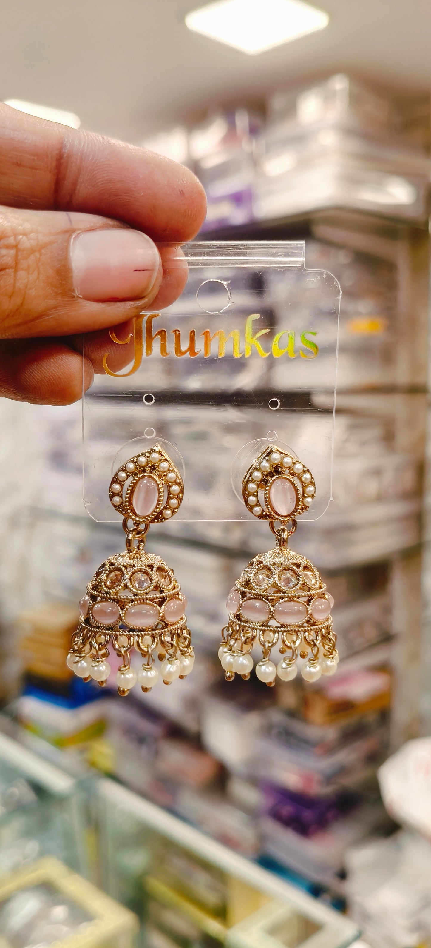 Short Light Pink Earrings