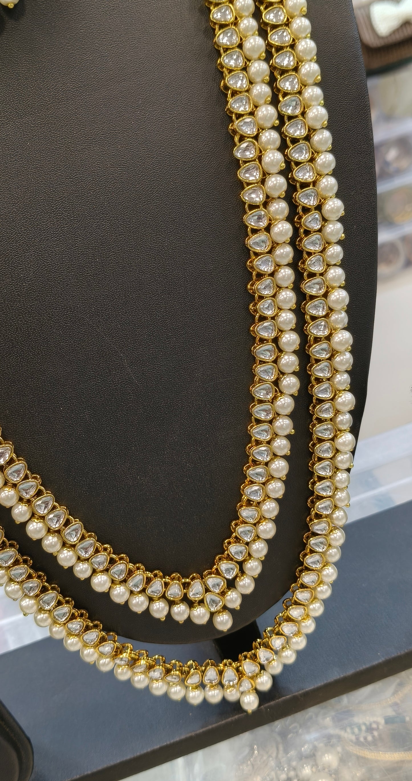 Long Moti Kundan Necklace