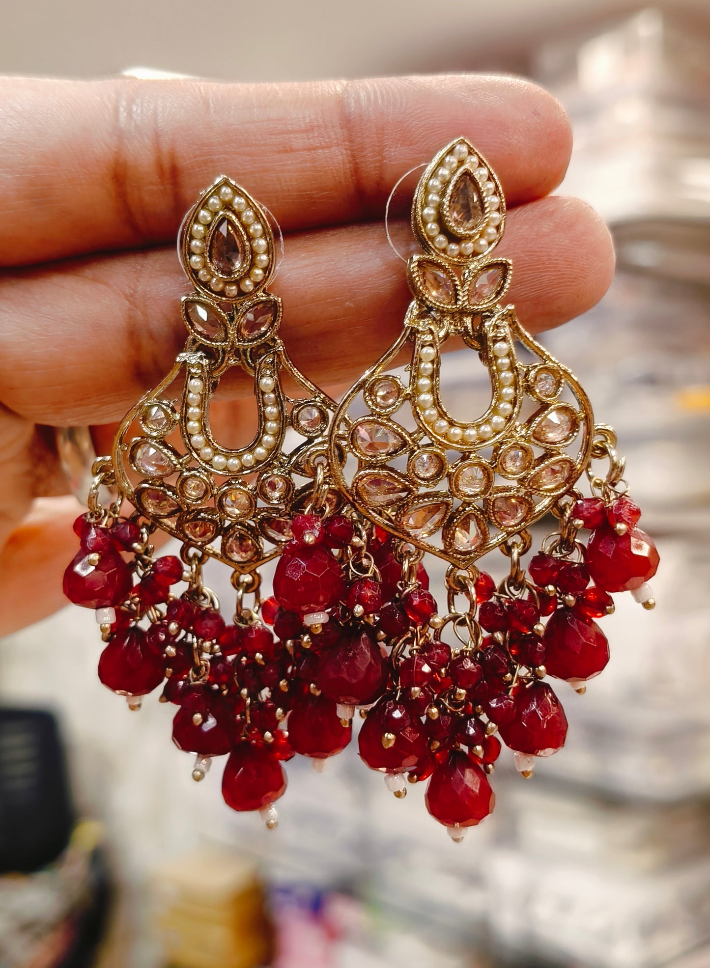 Kundan Chandbali Earrings