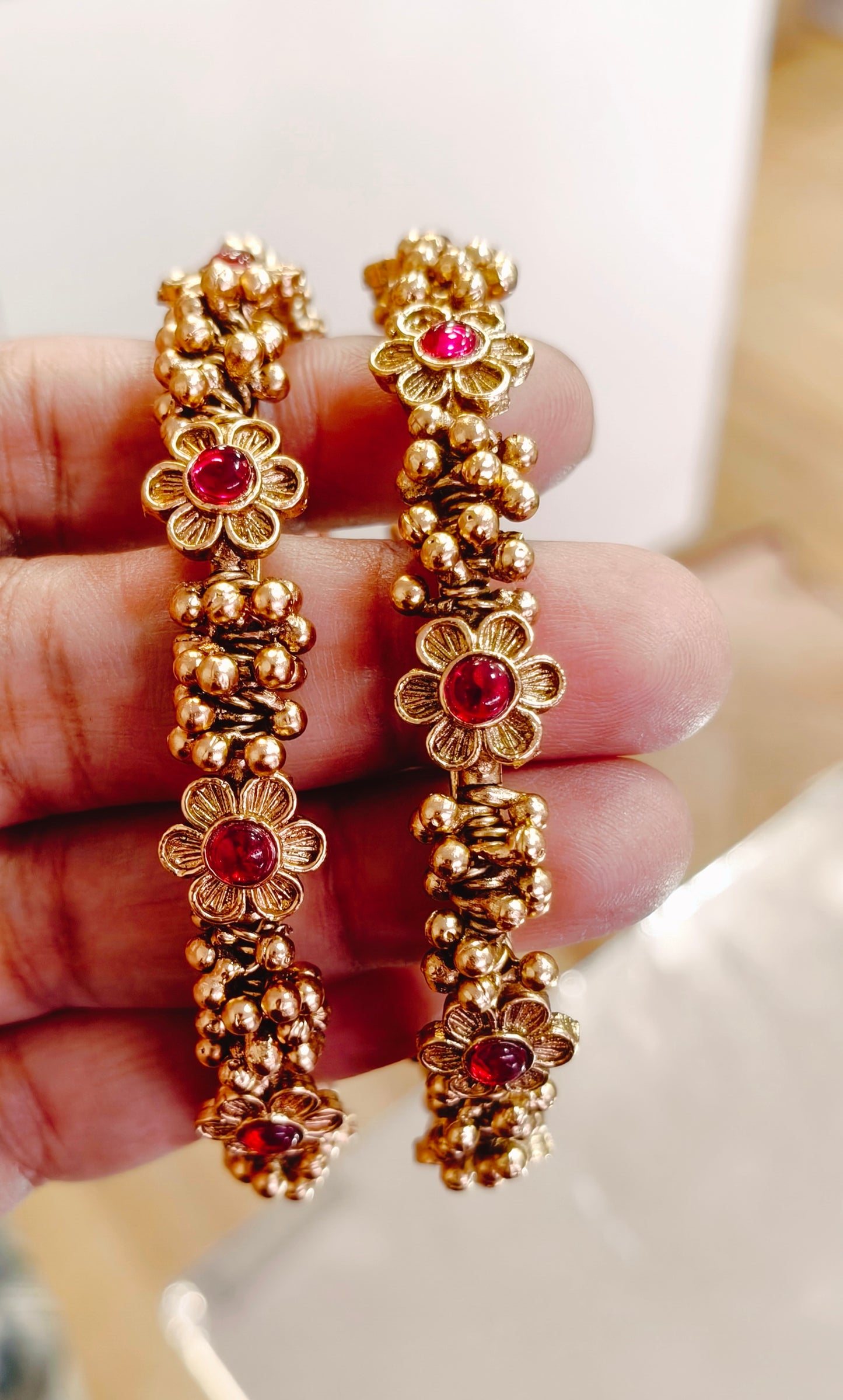 Gold Plated Bangles in 2.8 and 2.6 size.