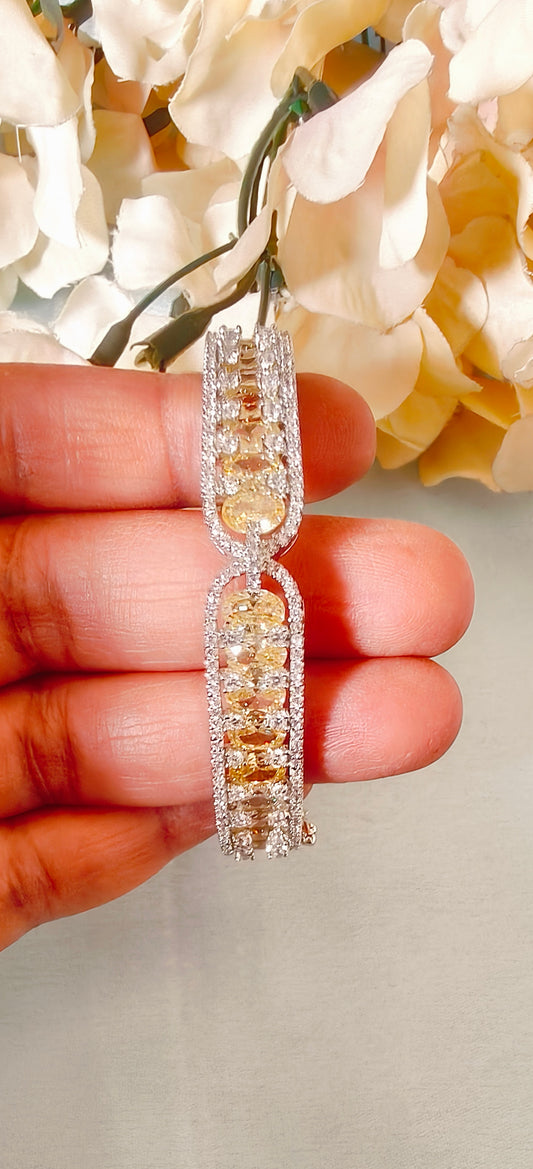 Butter Yellow American Diamond Bracelet