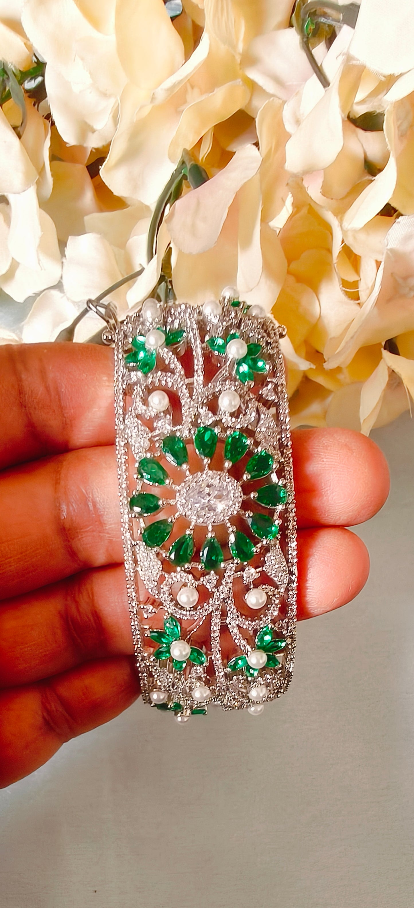 Green American Diamond Bracelet