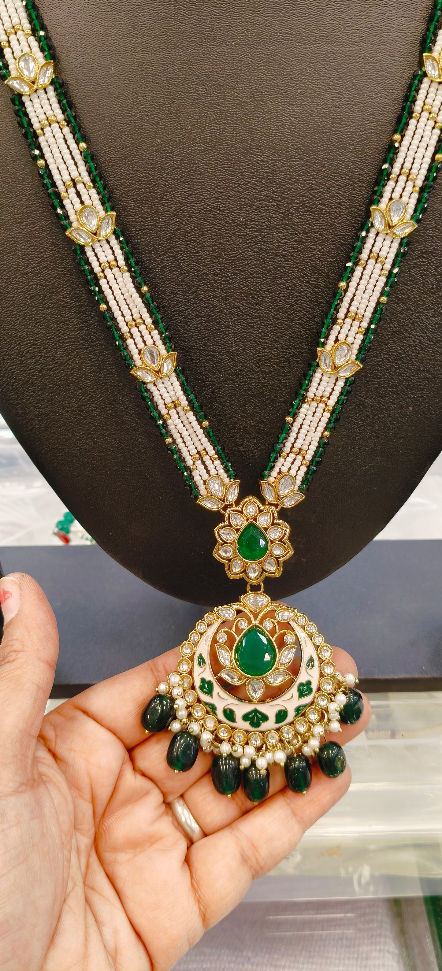 Long Meenakari Kundan Necklace Set