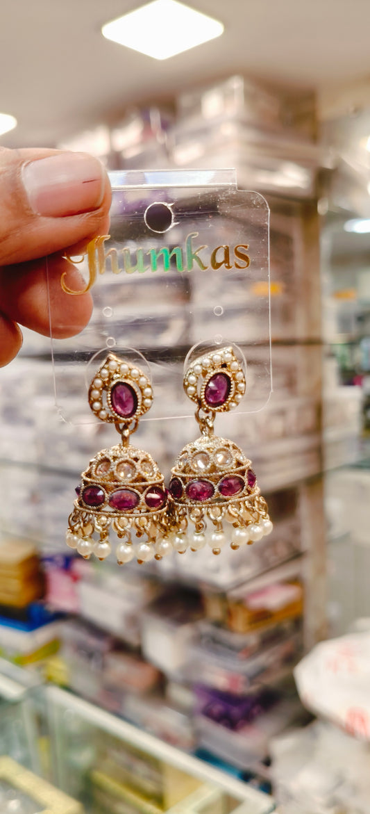 Short Purple Earrings