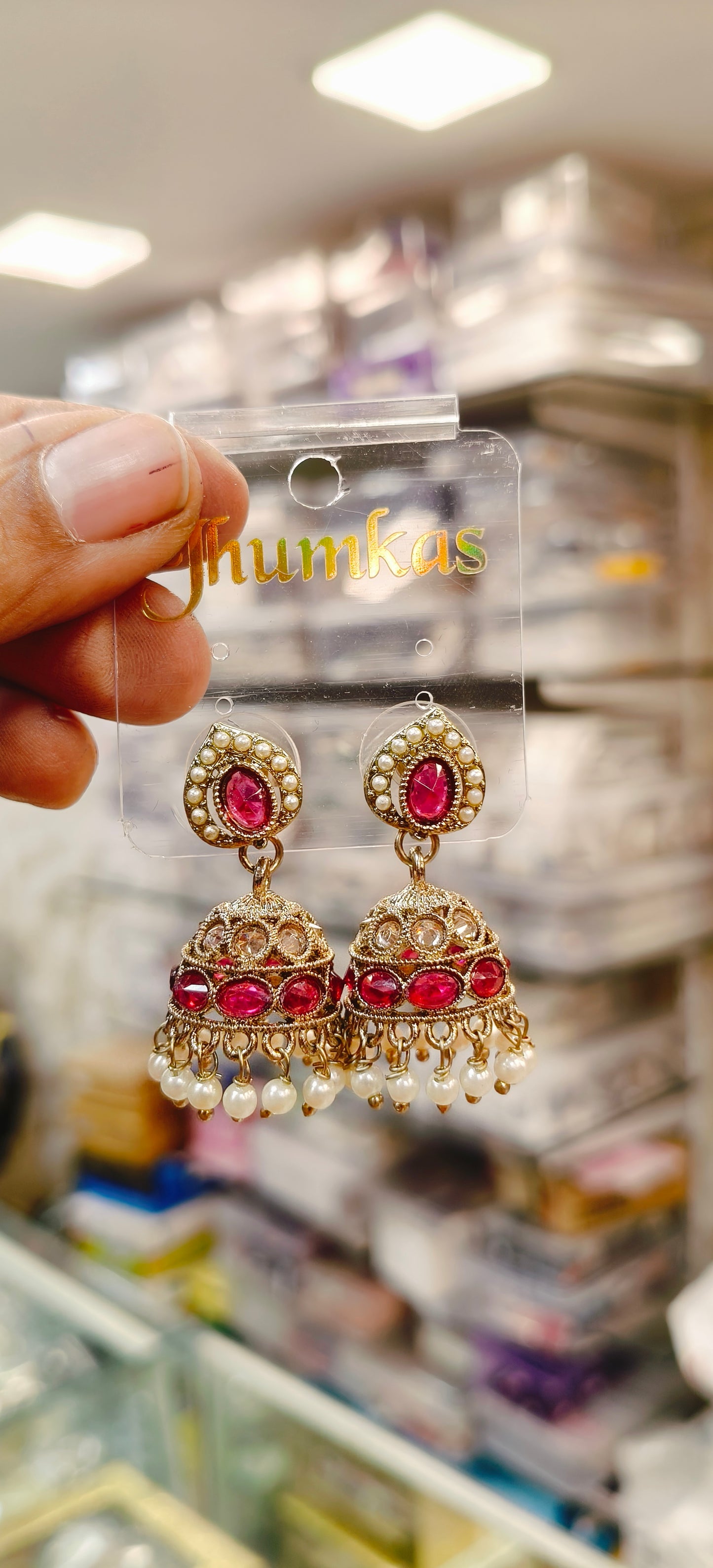 Short Pink Earrings