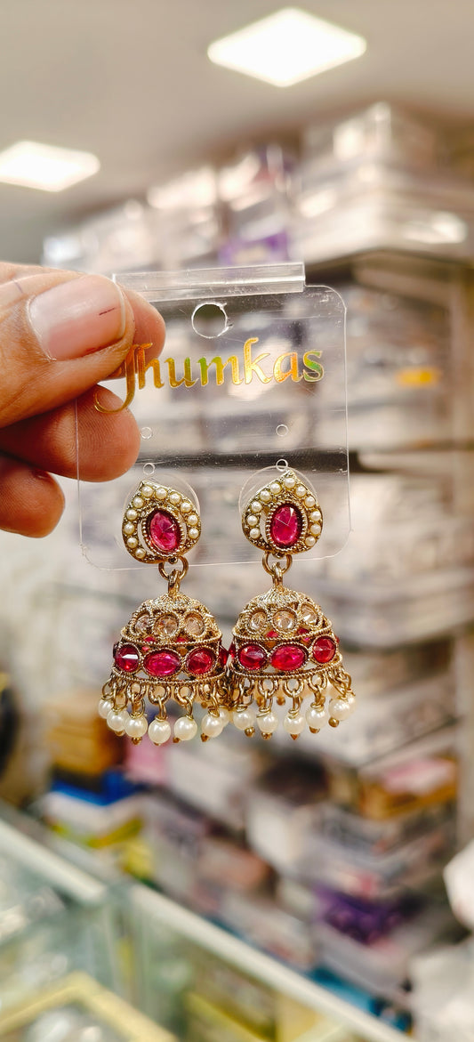 Short Pink Earrings