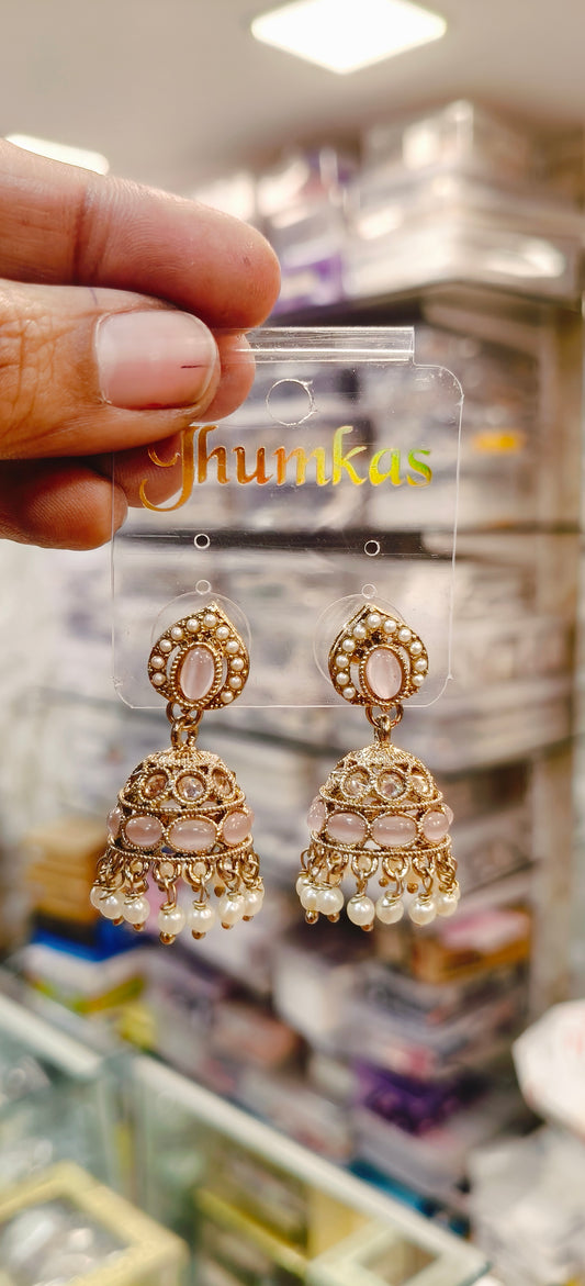 Short Light Pink Earrings