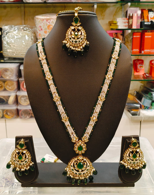 Long Meenakari Kundan Necklace Set