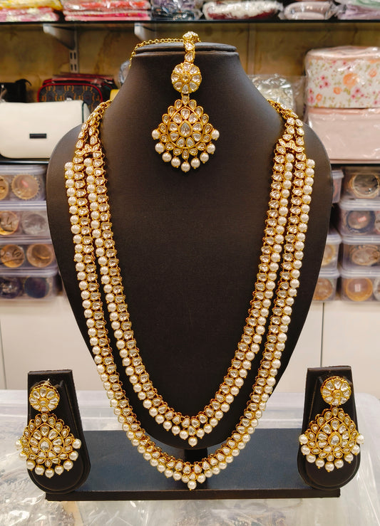 Long Moti Kundan Necklace