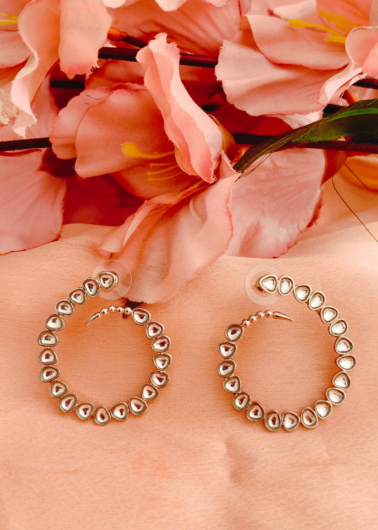 Silver Kundan Earrings