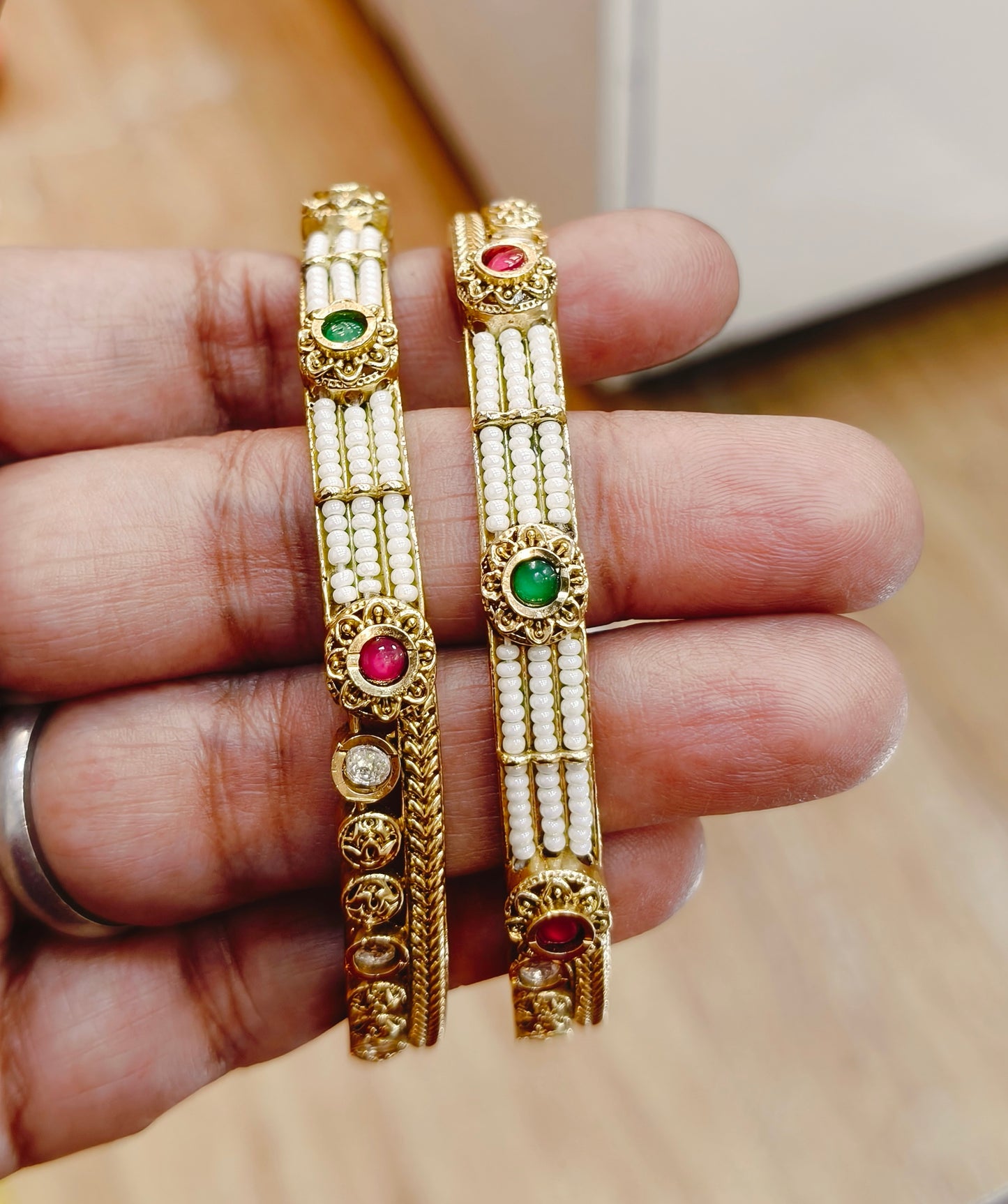 Gold Plated Bangles in 2.4, 2.6 and 2.8 Size.