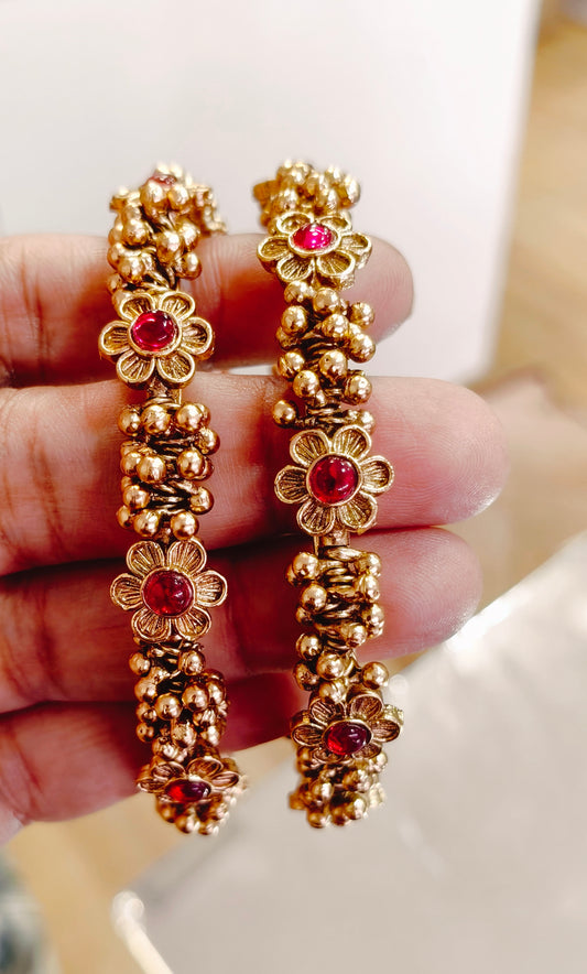 Gold Plated Bangles in 2.8 and 2.6 size.