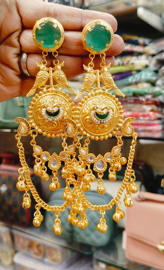 Kashmiri Jhumka Gold Plated Earrings