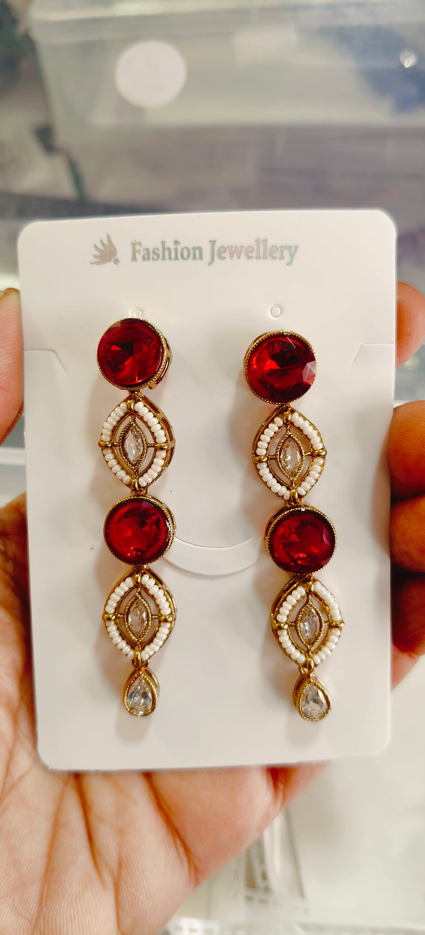 Traditional earrings available in 3 colours.