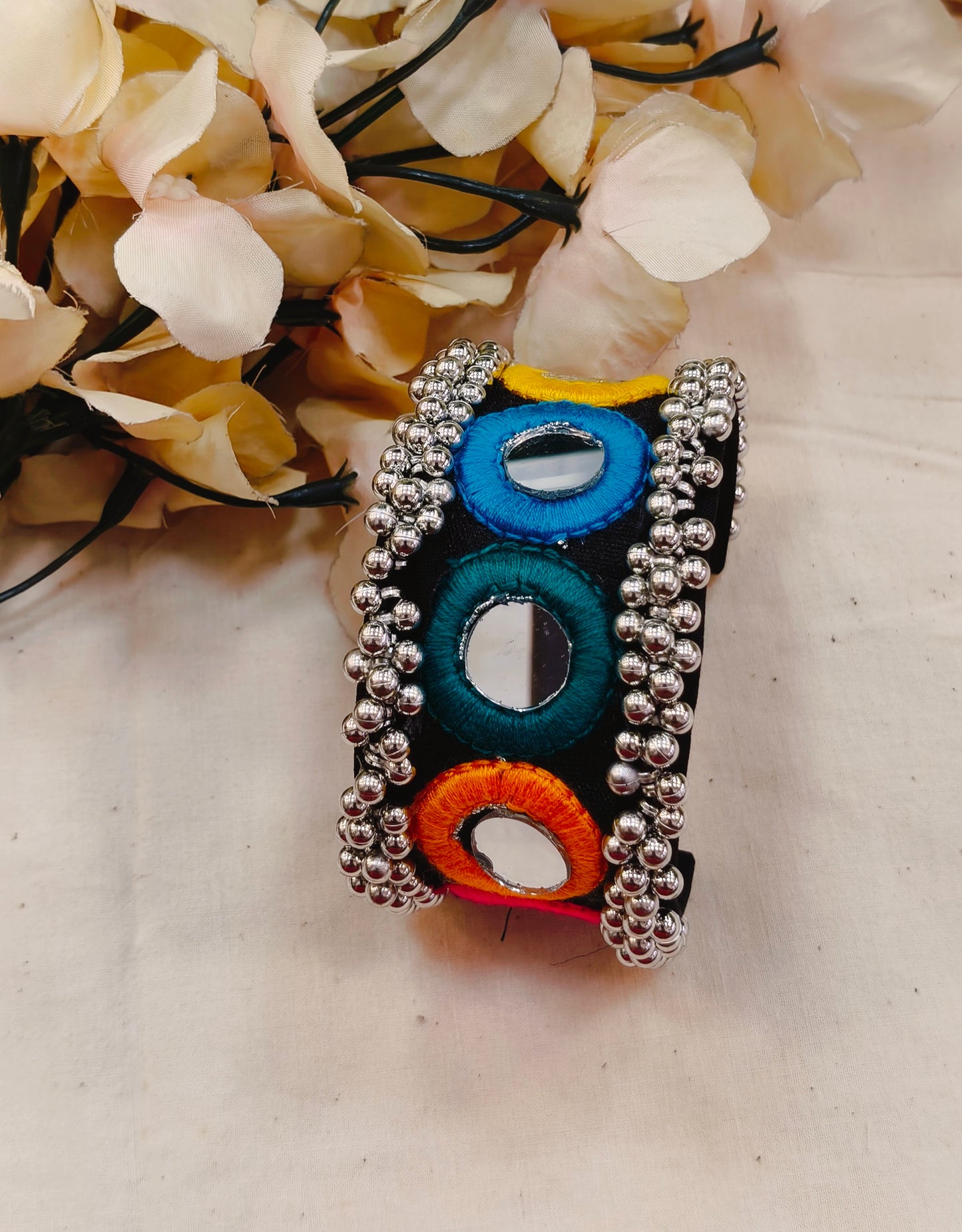 Oxidised Embroidery Kada