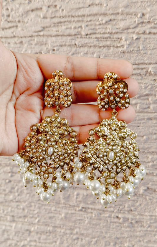 Golden Pearl Earrings