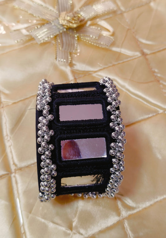 Oxidised Embroidery Kada