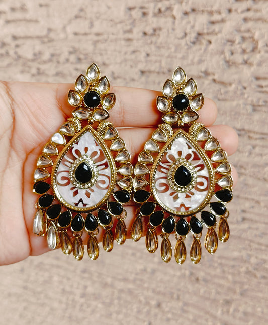 Black Kundan Earrings